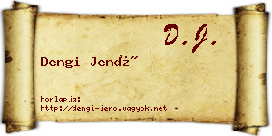 Dengi Jenő névjegykártya